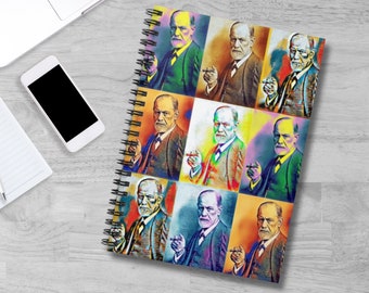 Freud Pop Art Spiral Journal Notebook | Sigmund Freud School Psychology Gift