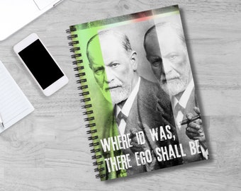 Freud Pop Art Spiral Journal Notebook | Sigmund Freud School Psychology Gift