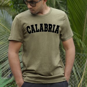 Calabria College Style Italian Shirt | Calabria Italy Italian Gift | Unisex Jersey Short Sleeve Tee