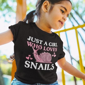 Just a Girl Who Loves Snails Fun Snail Shirt | Snail Gifts | Kids Soft Tee