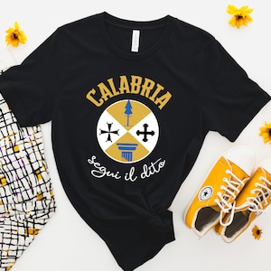 Calabria Italy Coat of Arms World Travel Gifts | Italian Gifts Italy Travel Shirts | Unisex Jersey T-shirt
