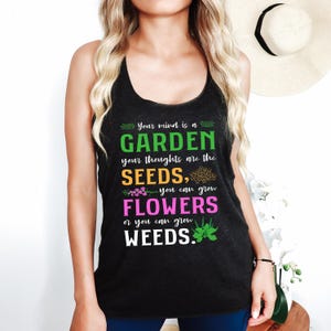 Your Mind Is a Garden Tank Top, Mindfulness & Growth Mindset Racerback Tank
