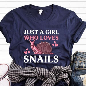 Just a Girl Who Loves Snails Fun Snail Shirt | Snail Gifts |  Unisex Jersey T-shirt
