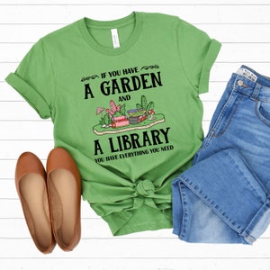 Garden & Library Bookworm Book Shirt | Book Lover Gift |  Unisex Jersey T-shirt