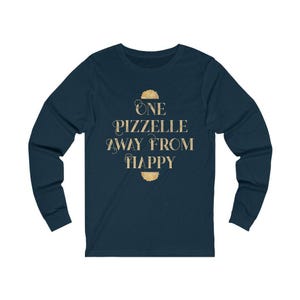 Italian Pizzelle Holiday Cookies Shirt | Foodie Baking Gift | Unisex Jersey Long Sleeve Tee Navy