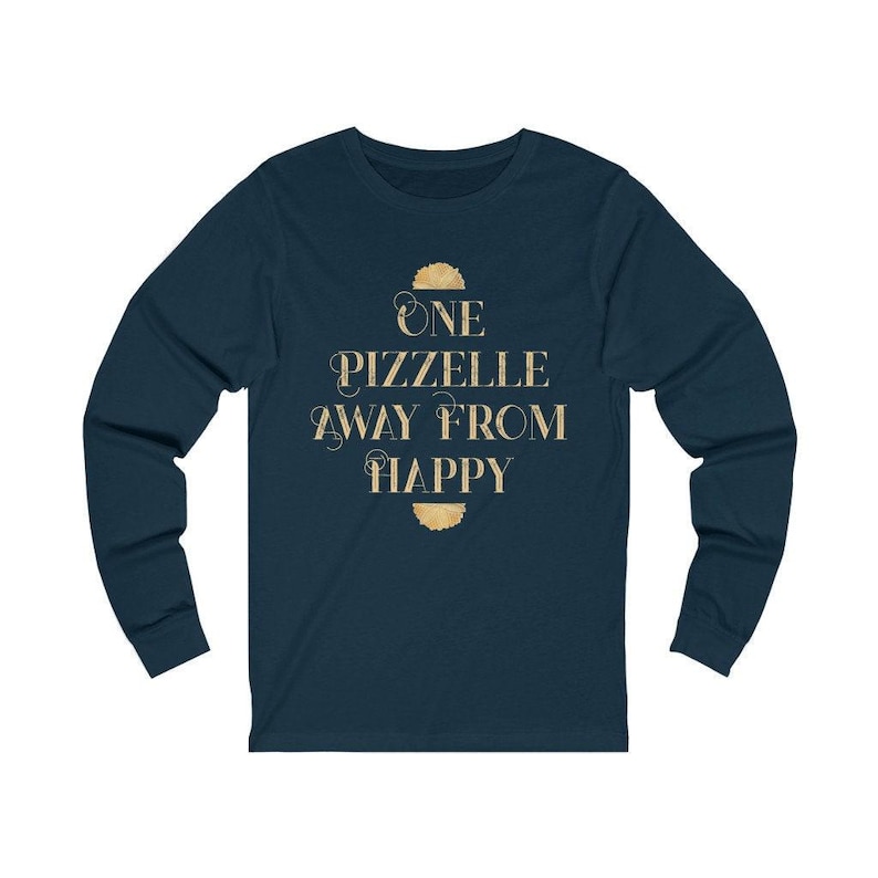 Italian Pizzelle Holiday Cookies Shirt | Foodie Baking Gift | Unisex Jersey Long Sleeve Tee Navy