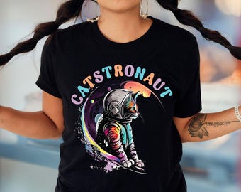 Catstronaut Funny Cat Shirt |Astronaut Shirt | Cat In Space Shirt | Cat Lover Gift | Nerd Gift | Unisex Jersey T-shirt