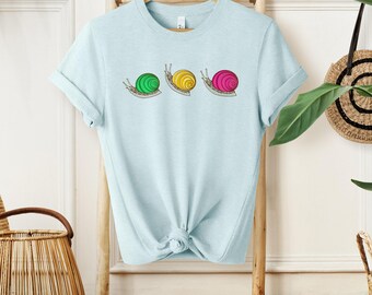 Cute Snail Graphic Funny Aesthetic Shirt | Funny nature Lover Gifts | Unisex Jersey T-shirt