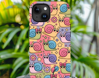 Kawaii Cute Snail Phone Case | Tough Case for iPhone 12-17 & Samsung S22-S25 | Protective Cover