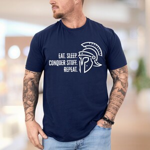 Conquer Stuff Funny Roman Empire Shirt | Eat Sleep Repeat Italian Shirt | Gift For Him | Unisex Soft Style T-Shirt