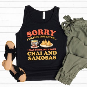 Chai & Samosas Funny Indian Food Shirt | Chai Tea Lover Gift | Unisex  Tank Top