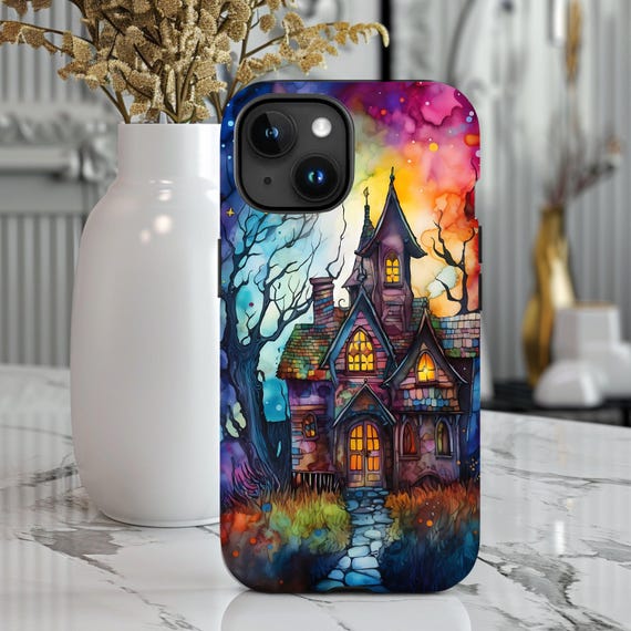 Haunted House Spooky Phone Case | iPhone 15 14 13 12 11 Phone Case | Halloween Phone Case | Tough Impact-resistant Phone Case