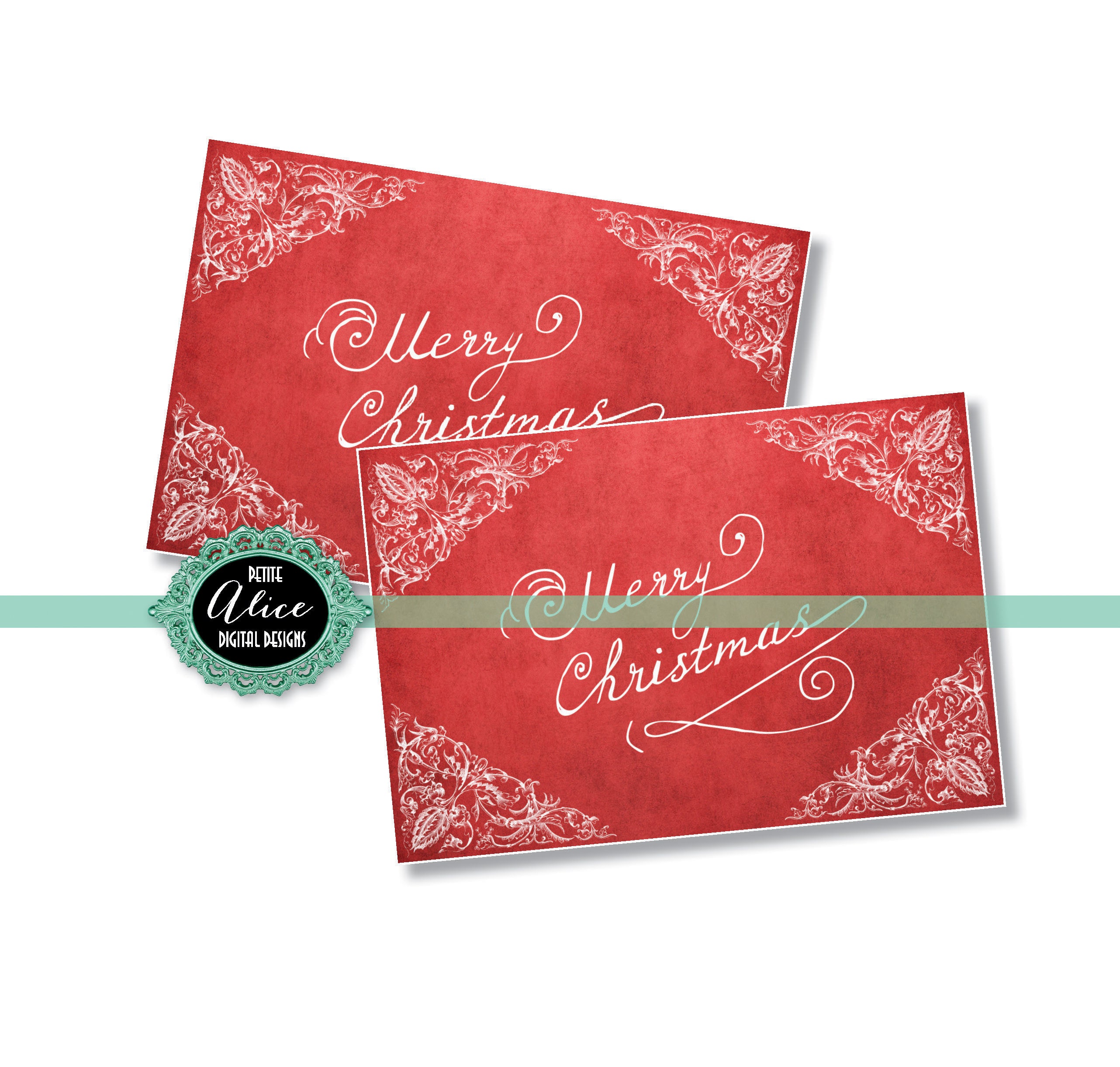 Christmas Red Gift Card Envelope Instant Download Xmas Etsy