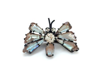 Edwardian pink saphiret crystal and pearl bar brooch.