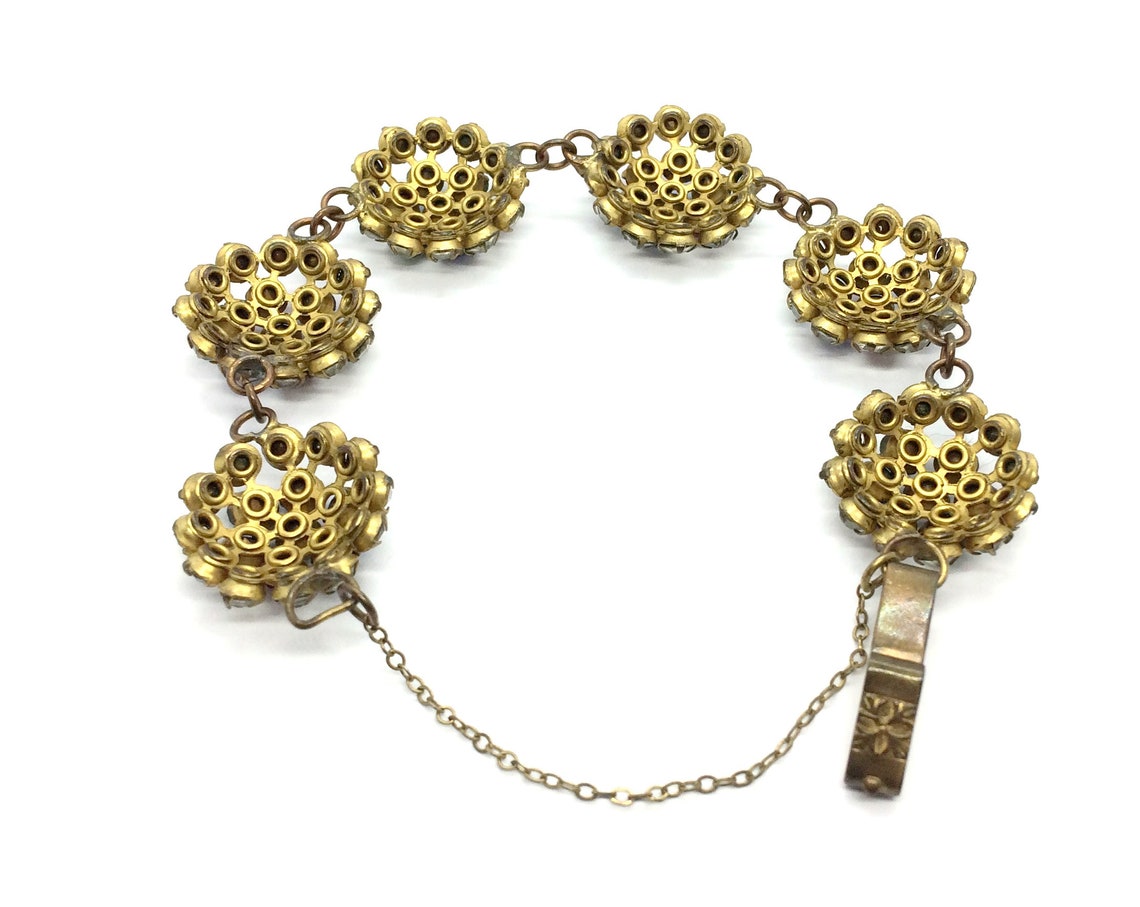 Antique Art Deco Czech Bohemian Multicolor Glass Rhinestones Etsy