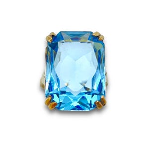 Antique Art Deco Era 9ct Yellow Gold Large Topaz Paste Cocktail Ring Size – 6.25