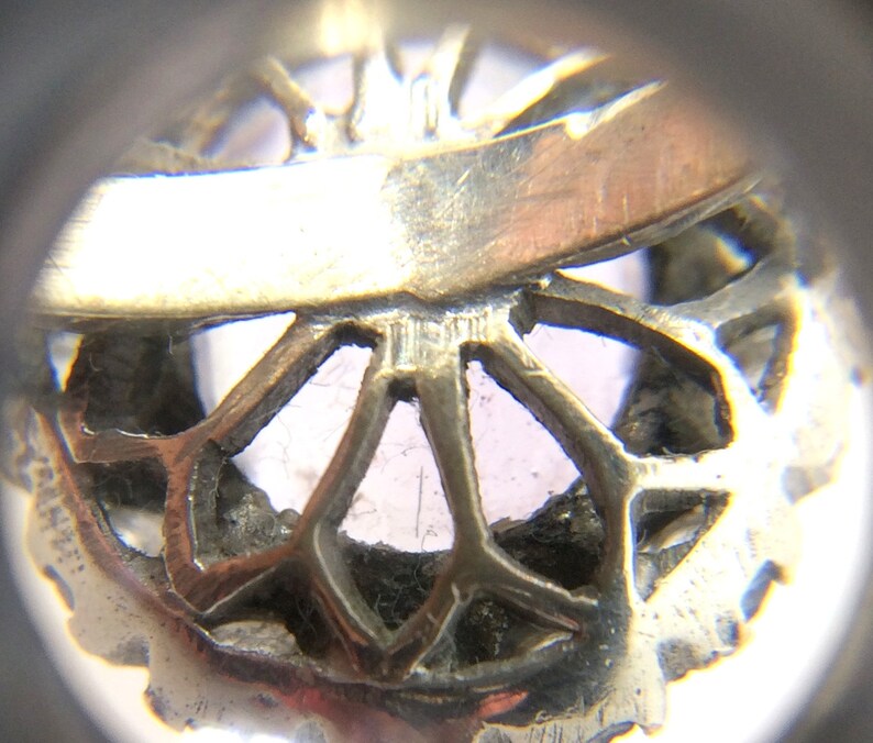 Antique Victorian Sterling Silver Natural Amethyst /& Clear Paste Stone Ring Size \u2013 OP