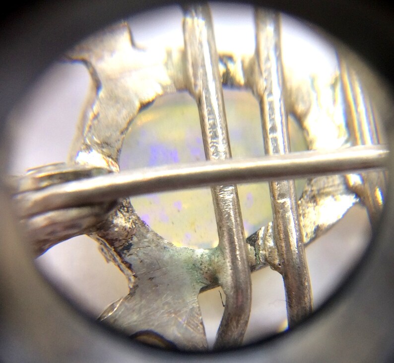 Antique Edwardian Silver Jelly Opal Scorpion Pin Brooch
