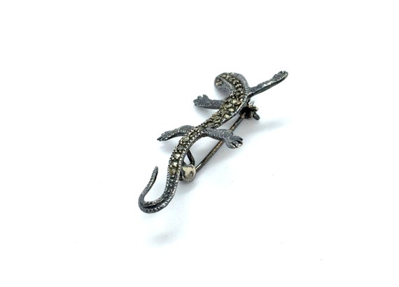 Vintage Mid-Century Sterling Silver Marcasite Eng… - image 4