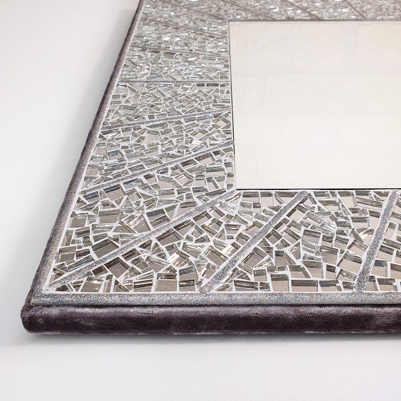 Rectangular wall mirror/ Mosaic mirror wall decor/ Made to Etsy