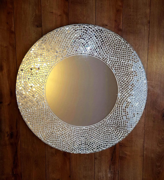 Large Round Mirror 31 Decorative Wall Hanging Mosaic Made To Order