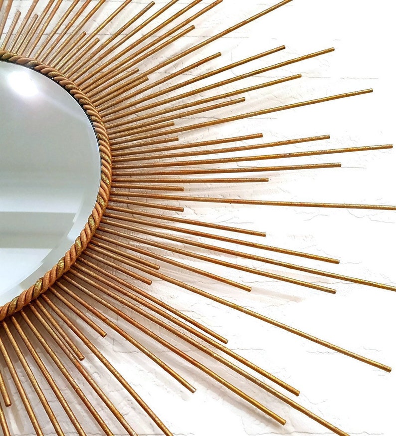 Sunburst Mirror 30 25 20 Large Gold Sun Wall Decor Made To Order