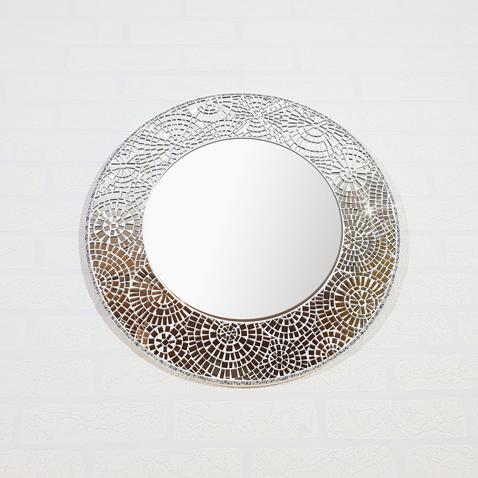 Round Mirror Wall Decor Mosaic Decorative Mirror Vanity | Etsy