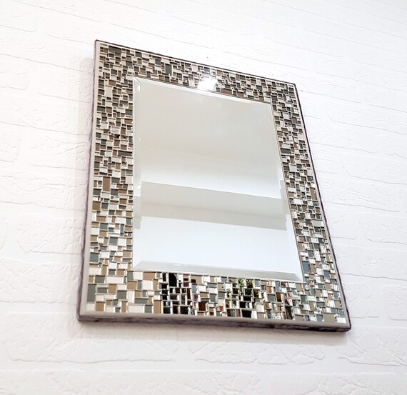 Mosaic Mirror Wall Decor 18 X 15 Decorative - Silver Mosaic Rectangle Mirror Mosaic Mirror Wall Decor 18 X 15 Decorative - Silver Mosaic Rectangle Mirror