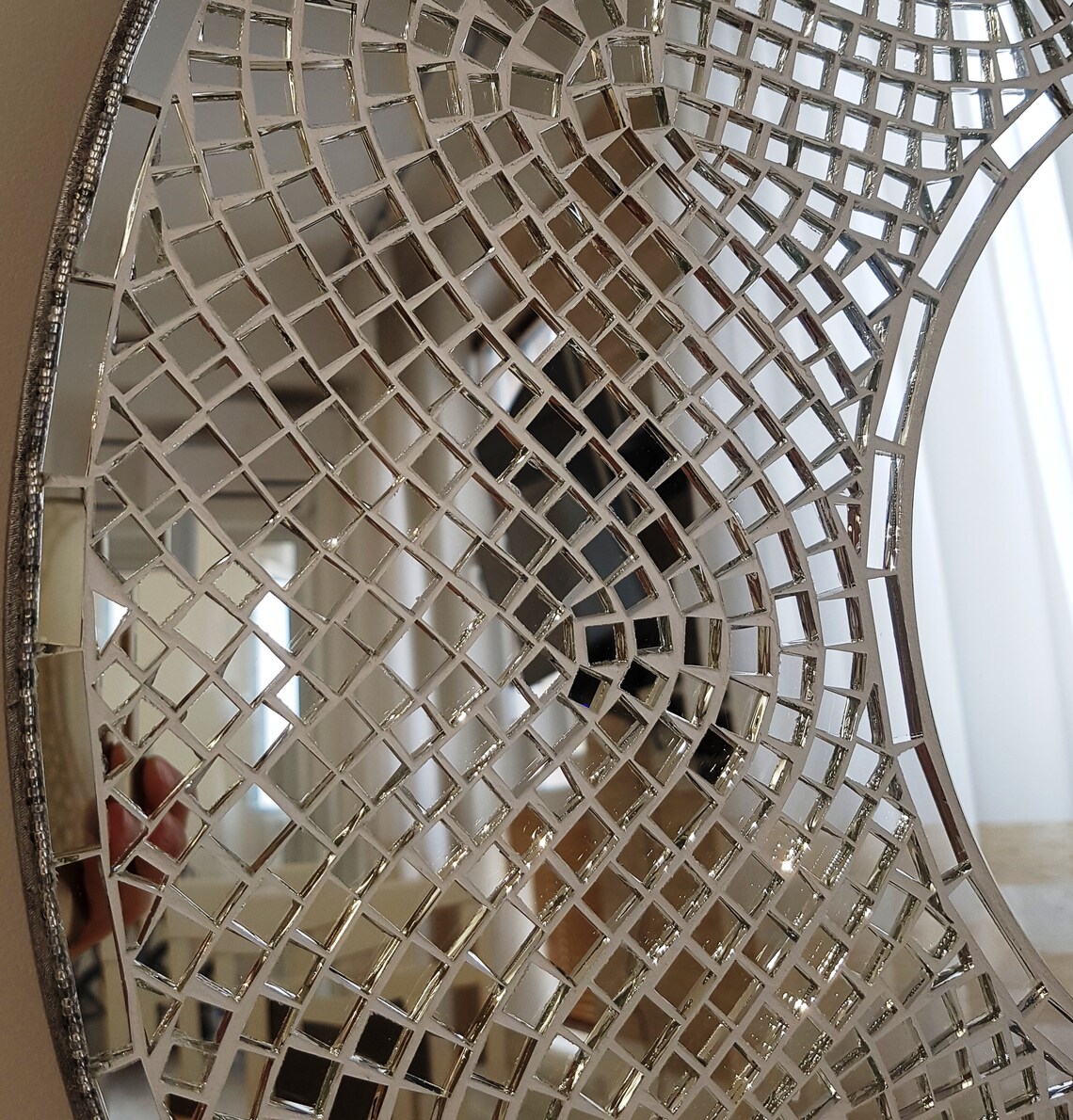 Large round mirror/ Decorative mosaic mirror/ Made to order Etsy