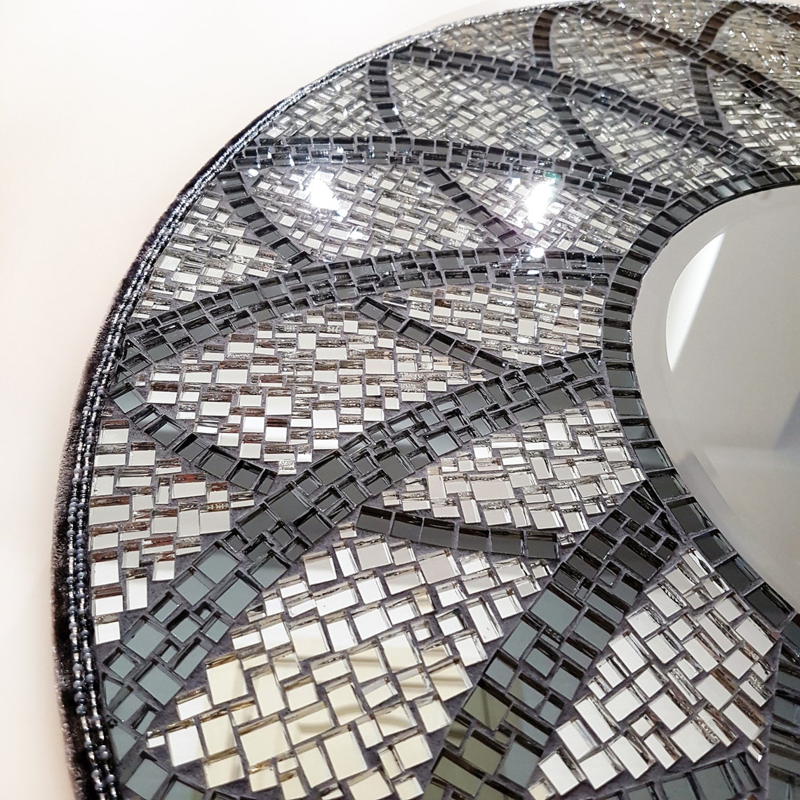 Mosaic round mirror 24/ Made to order Etsy