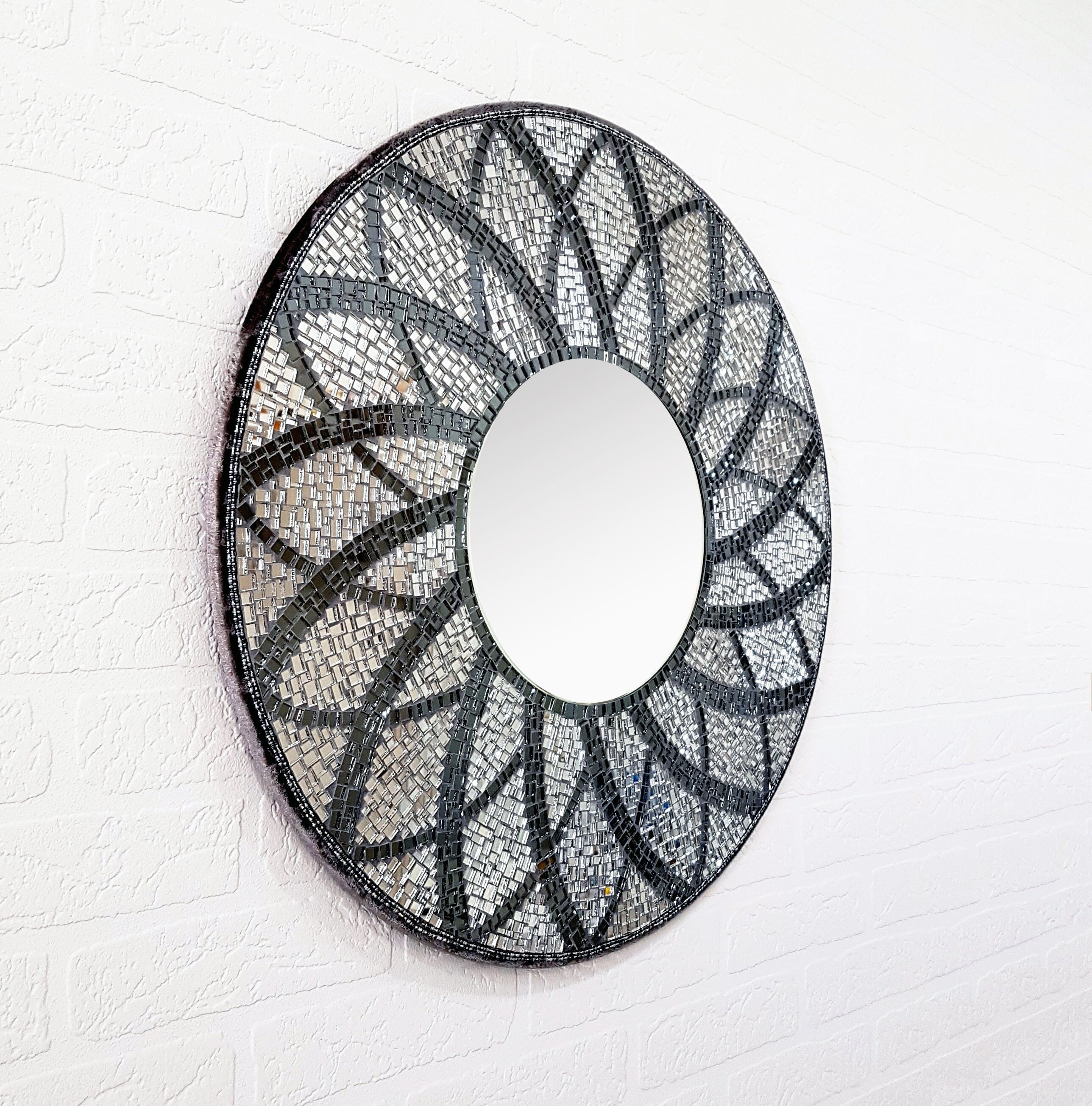 Mosaic round mirror 24/ Made to order Etsy