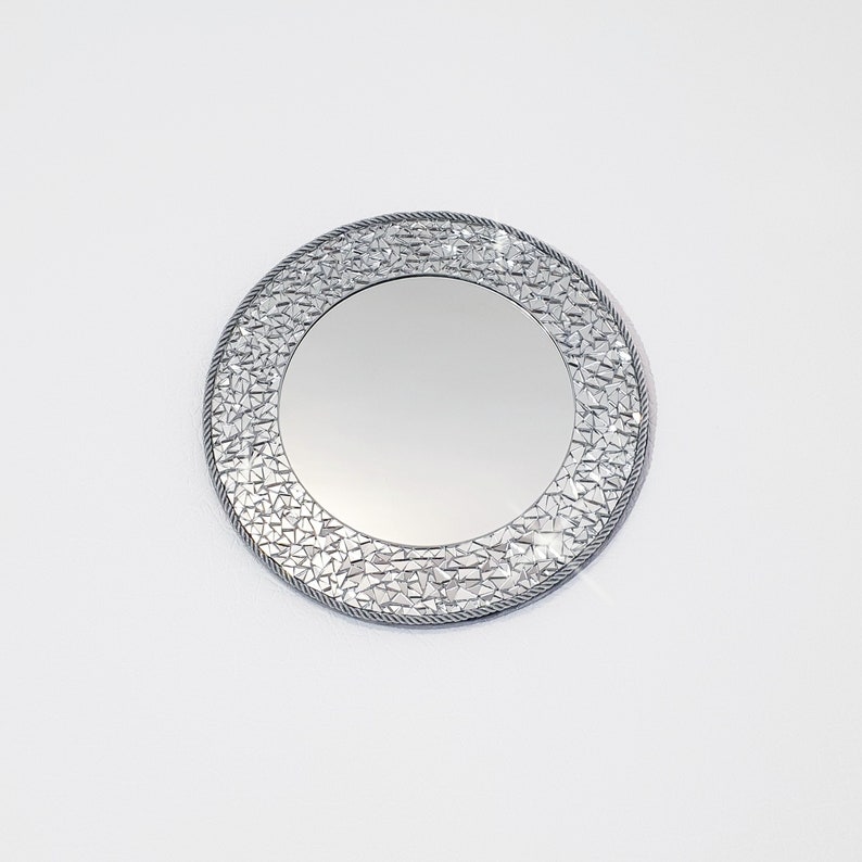 Mosaic Mirror Wall Decor Silver Mirror Wall Art Housewarming Etsy