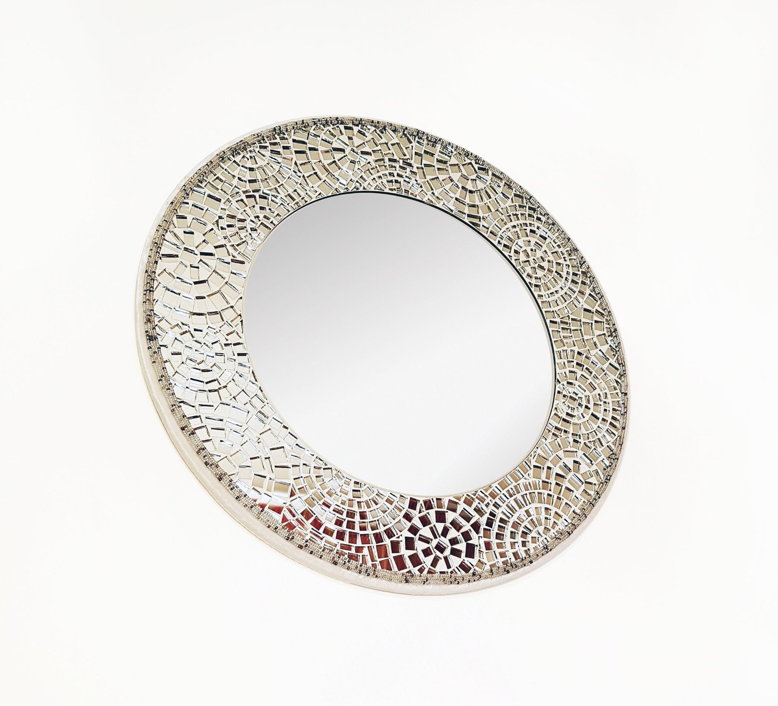 Round mosaic mirror/ Small wall mirror/ Made to order Etsy
