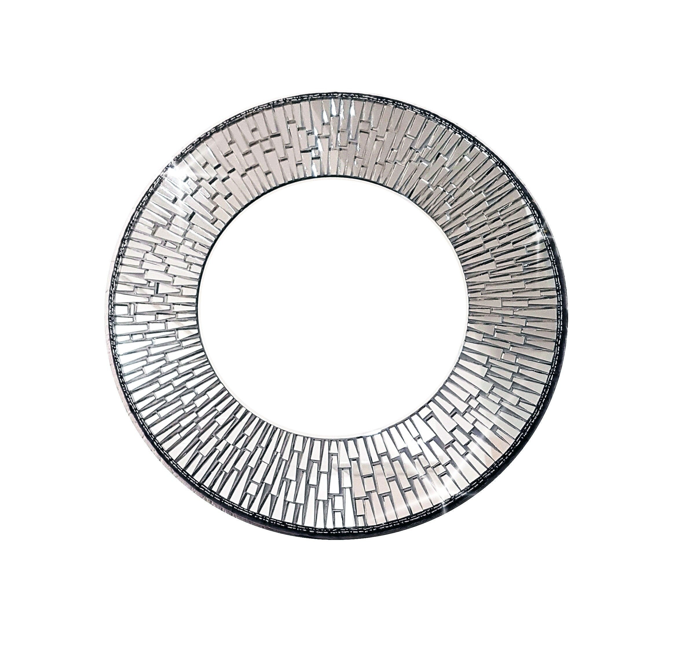 Round Mosaic Mirror Circle Mirror Wall Art Vanity Mirror Etsy