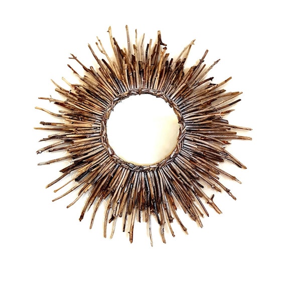 Large Round Mirror 35 Sunburst Of Pine Twigs Large Round Mirror 35 Sunburst