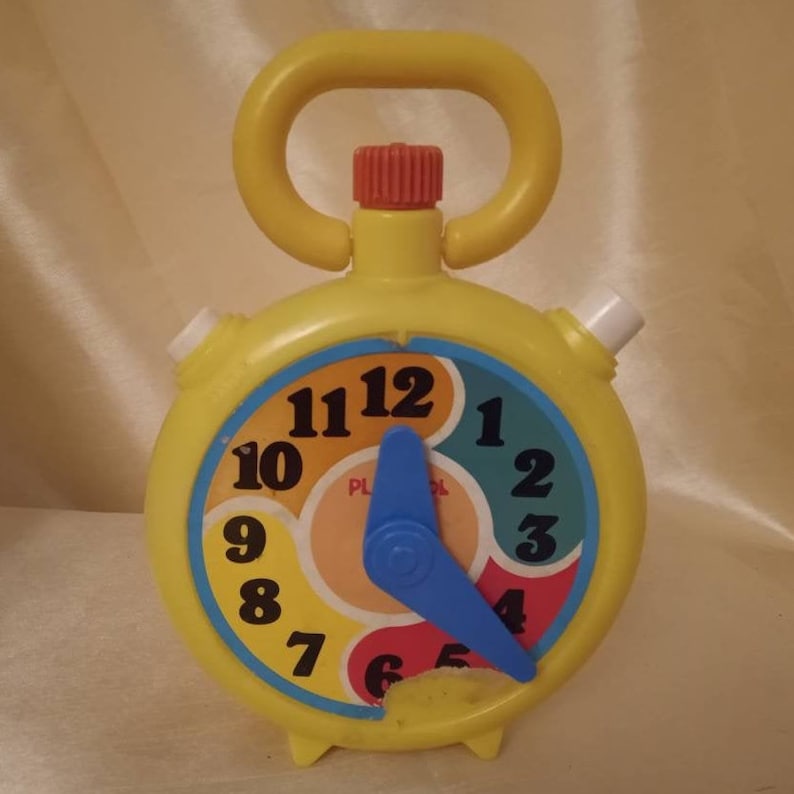Playskool Stop and Go Clock 1977 Wind up Clock Etsy UK