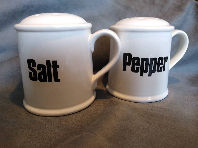 Salt and Pepper Shakers Large Ceramic Bold Retro Style Etsy