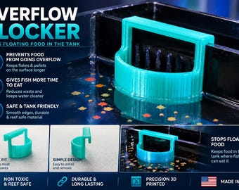 Waterbox Cube 10 Overflow Food Guard – Aquarium Feeding Ring for AIO Tanks – Prevent Food Loss to Overflow – Reef Safe 3D Printed Accessory