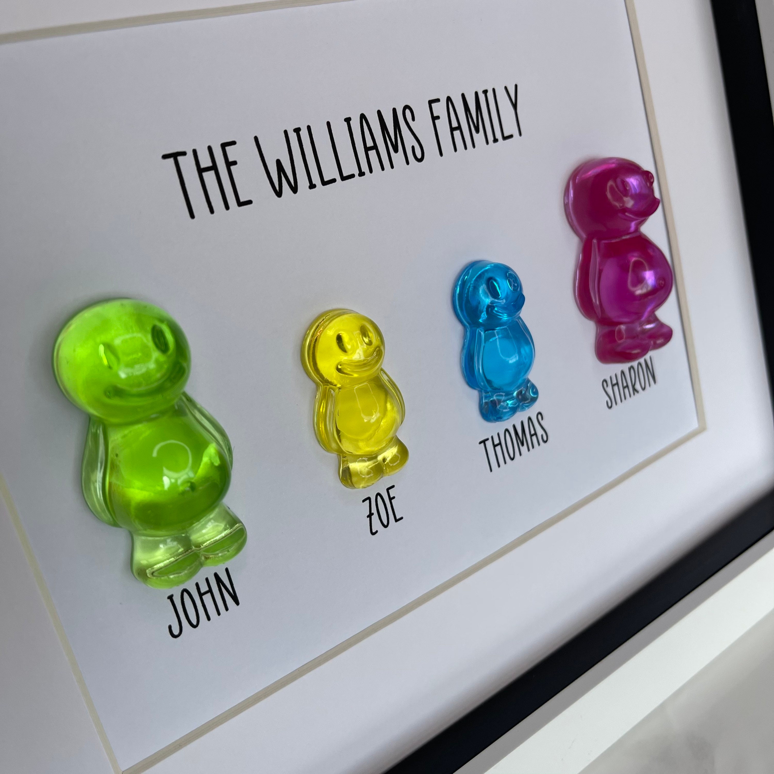 Family and Pets Jelly Baby Personalised Art Gift Etsy