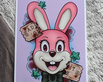 Robbie the Rabbit Silent Hill Dead By Daylight Horror A5 Art Print - video game 90s survival horror Halloween kawaii cute