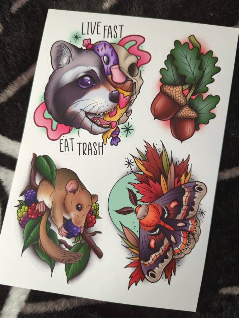 Raccoon Tattoo - Etsy Raccoon Tattoo - Etsy