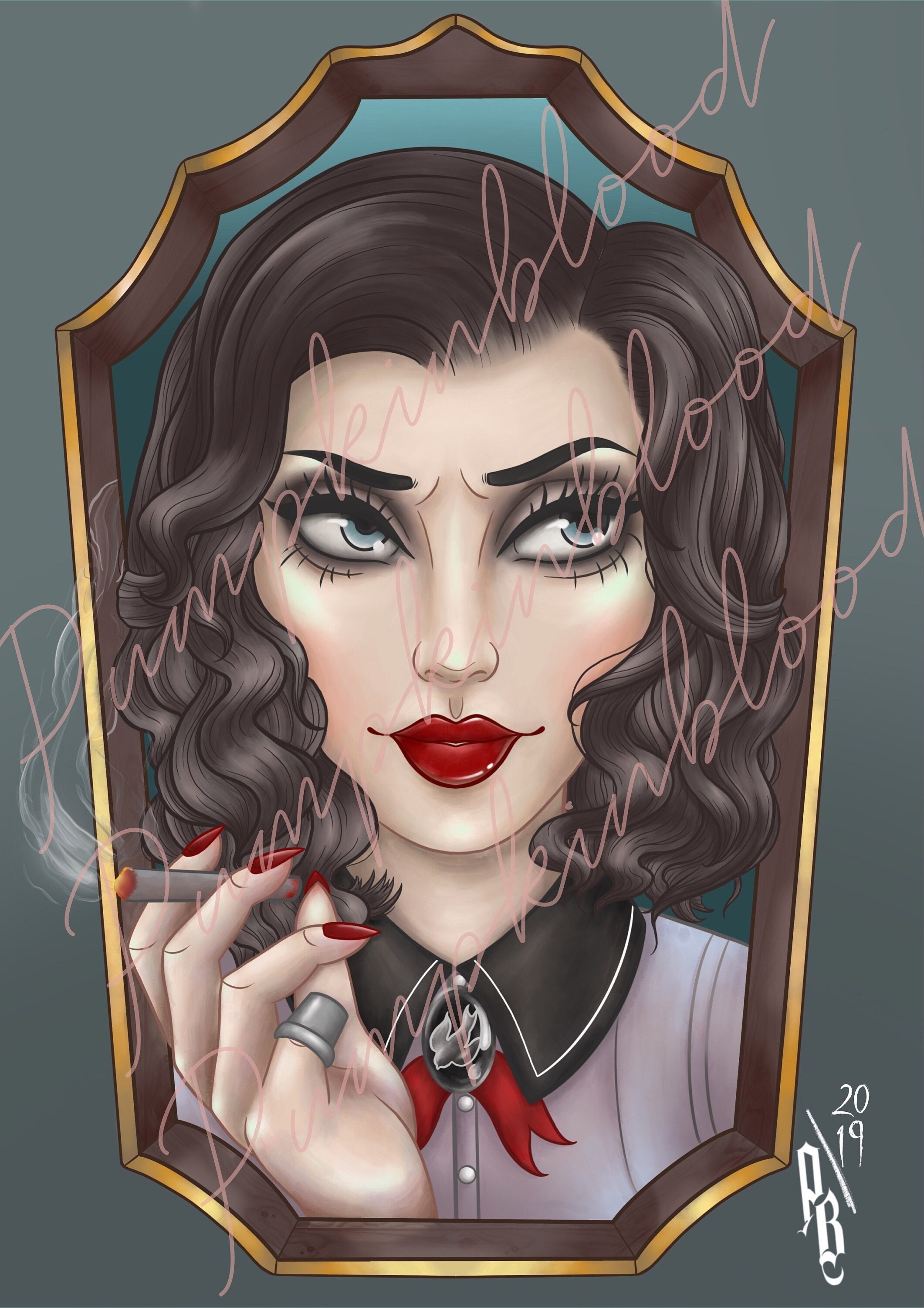 Elizabeth Comstock Bioshock Infinite A6 Postcard Art Print 