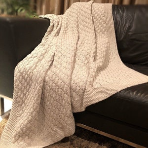 Super Easy pattern for a Faux Cable Knitted Blanket image 3