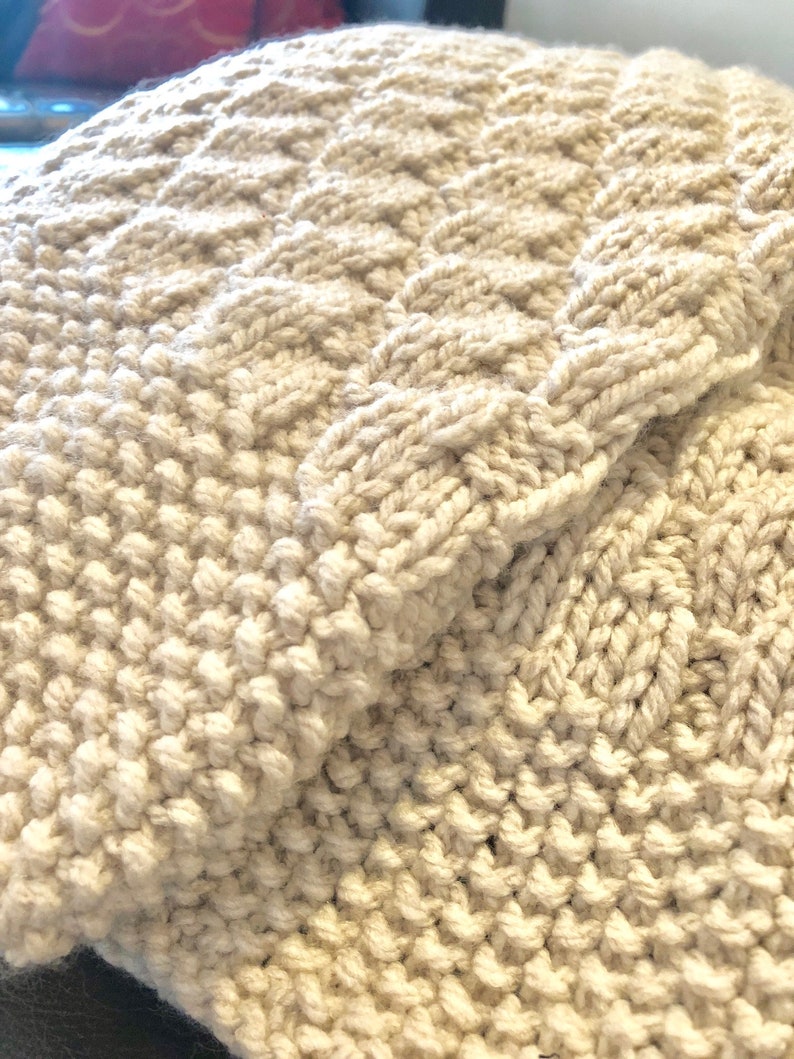 Super Easy pattern for a Faux Cable Knitted Blanket image 2