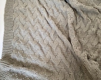 Easy Chevron Knitted Blanket Pattern