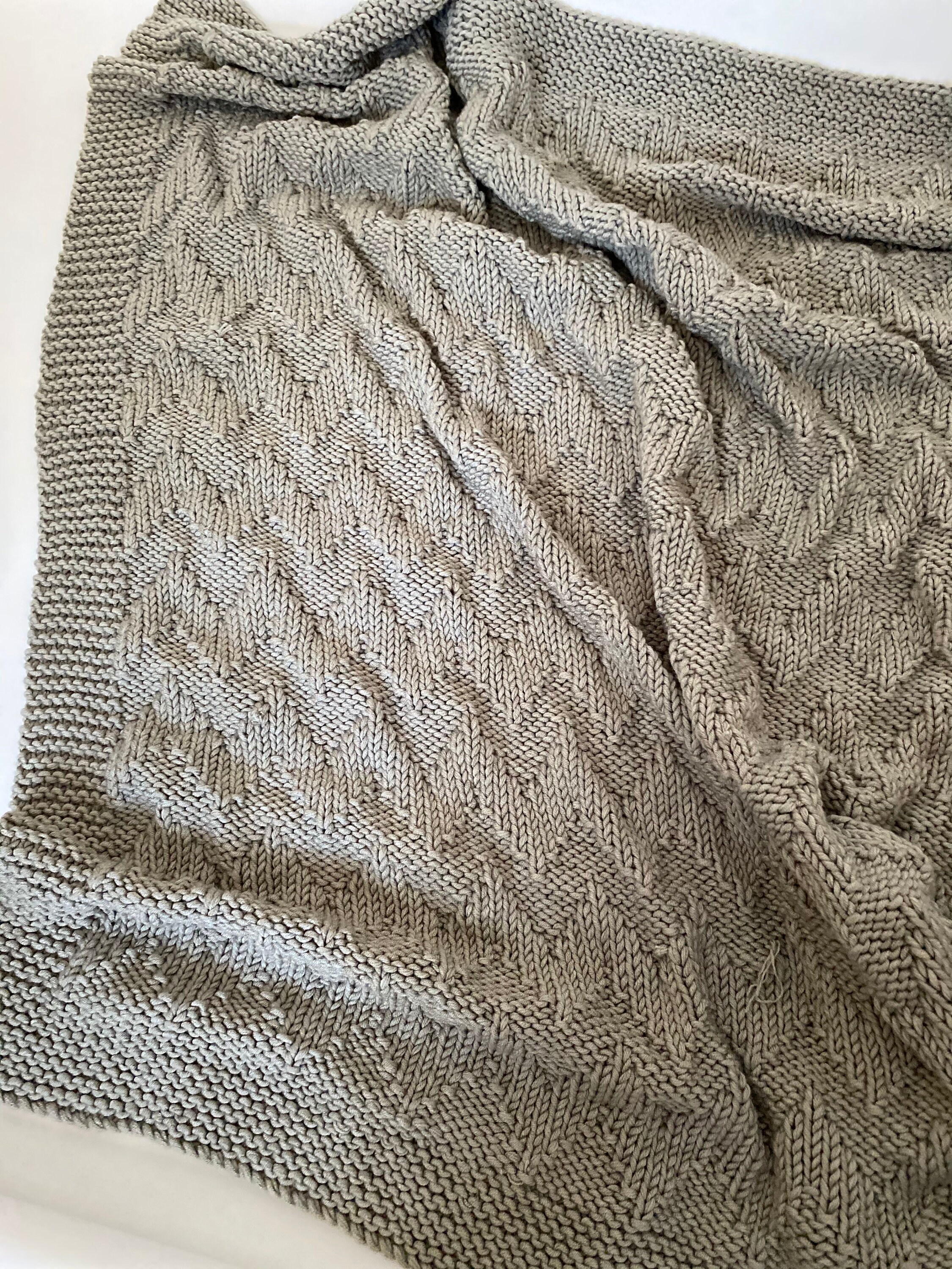 Easy Chevron Knitted Blanket Pattern
