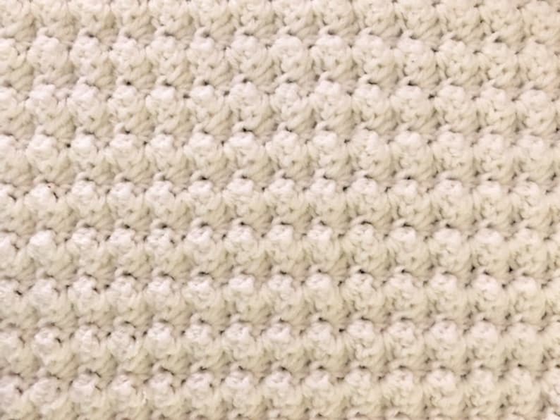 Mikeisha's Baby Blanket Super easy pattern for a textured crochet Baby Blanket with bobbles popcorn stitch image 4