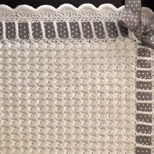 Mikeisha's Baby Blanket Super easy pattern for a textured crochet Baby Blanket with bobbles popcorn stitch image 3
