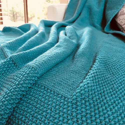 Reversible Blanket Knitting Pattern Easy Baby Blanket Pattern Etsy