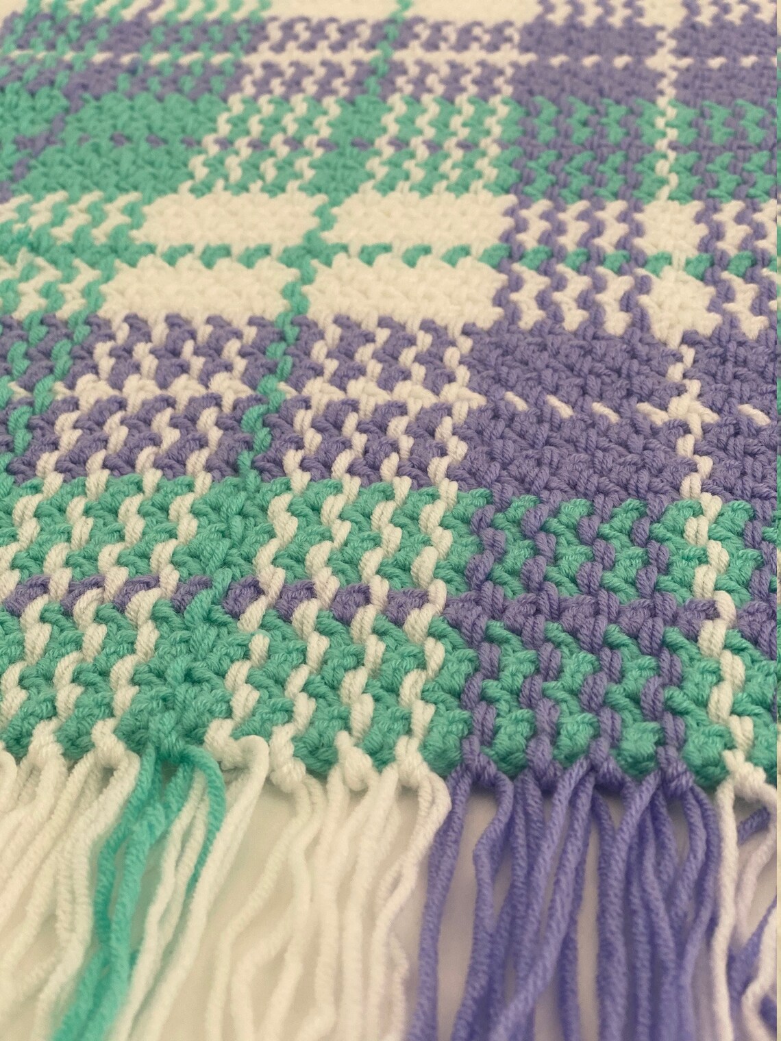 Tartan Plaid Crochet Blanket Pattern Etsy